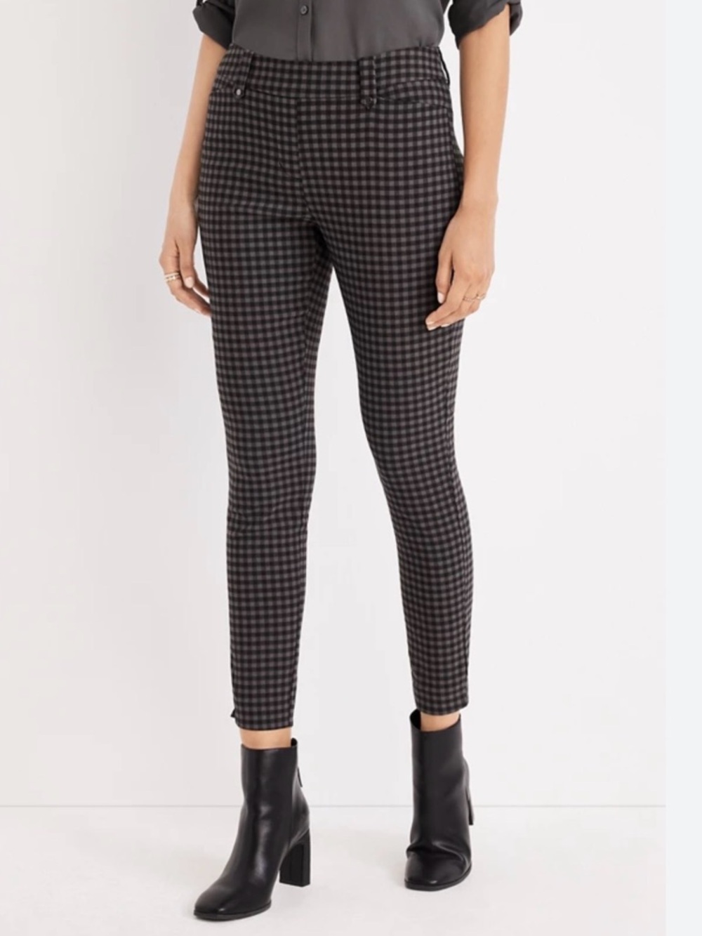 Maurice’s Plaid Bengaline Skinny Ankle Dress Pants, Size M
